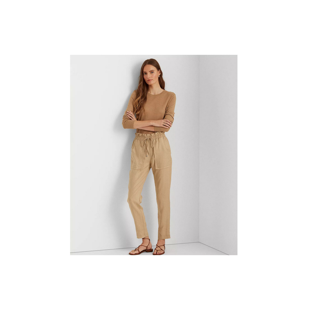 Lauren Ralph Lauren Linen Ankle Pants Tan Size 4 - Picture 4 of 4
